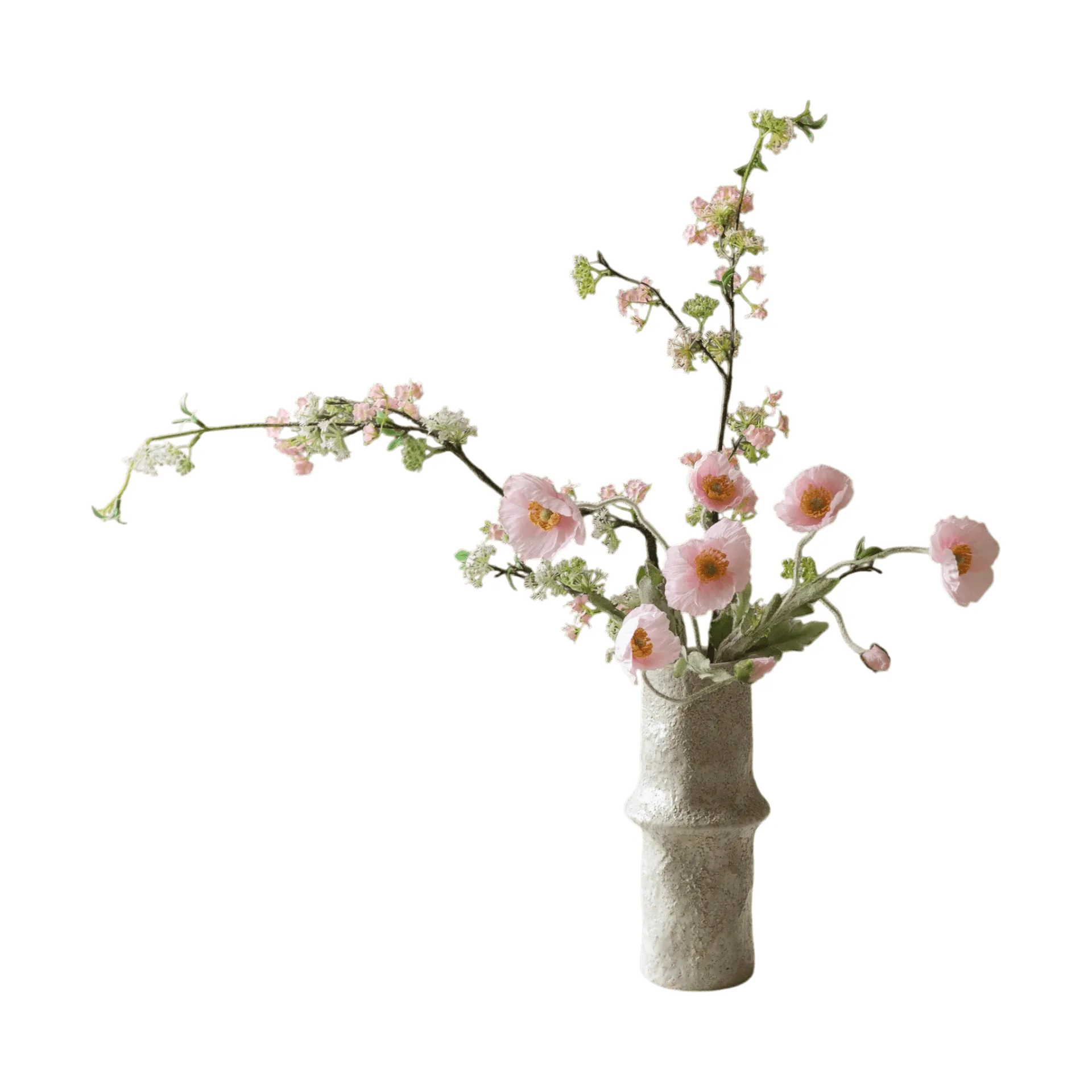 Blossom Veil τεχνητό μπουκέτο, Παπαρούνα, λευκή ιτιά Botané