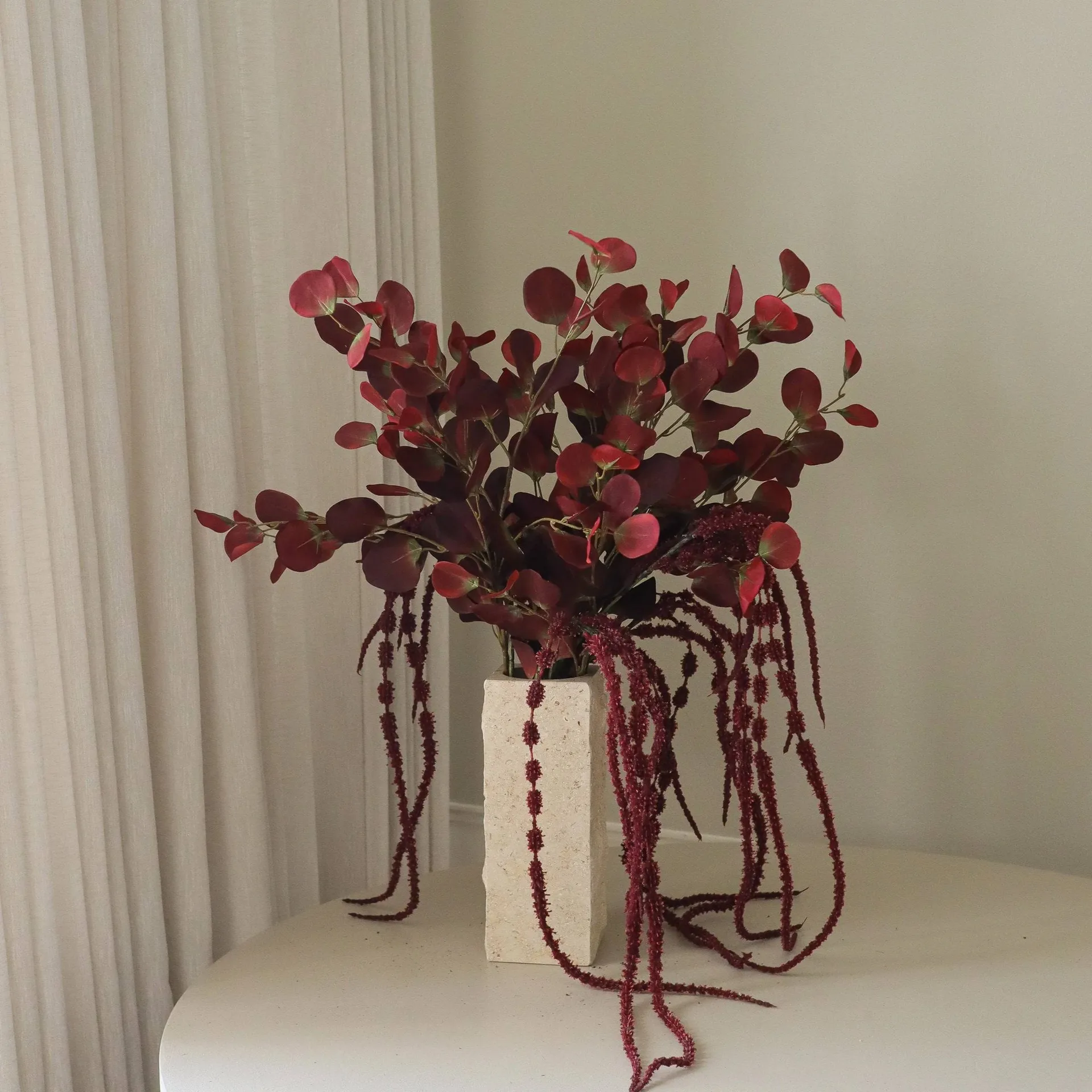 Burgundy veil τεχνητή ανθοδέσμη, Ευκάλυπτος, αμαράντος, 84 εκ. Botané