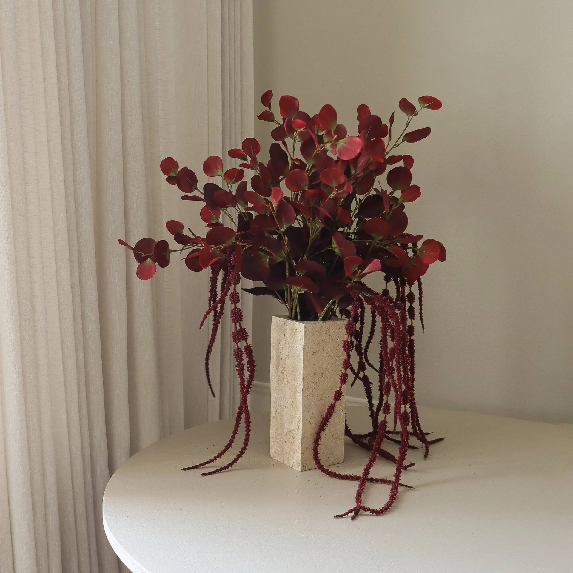 Burgundy veil τεχνητή ανθοδέσμη, Ευκάλυπτος, αμαράντος, 84 εκ. Botané