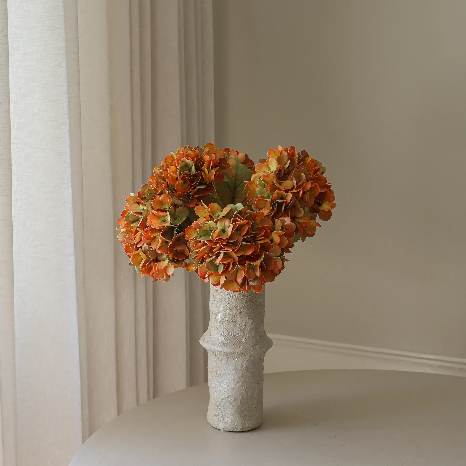 Hortensia τεχνητό μπουκέτο, Πορτοκαλί, 60 εκ., 6 τεμ. Botané