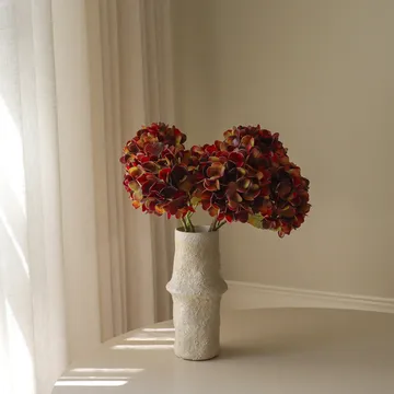 Hortensia τεχνητό μπουκέτο - Σκούρο μπορντό, 60 εκ., 6 τμχ. - Botané