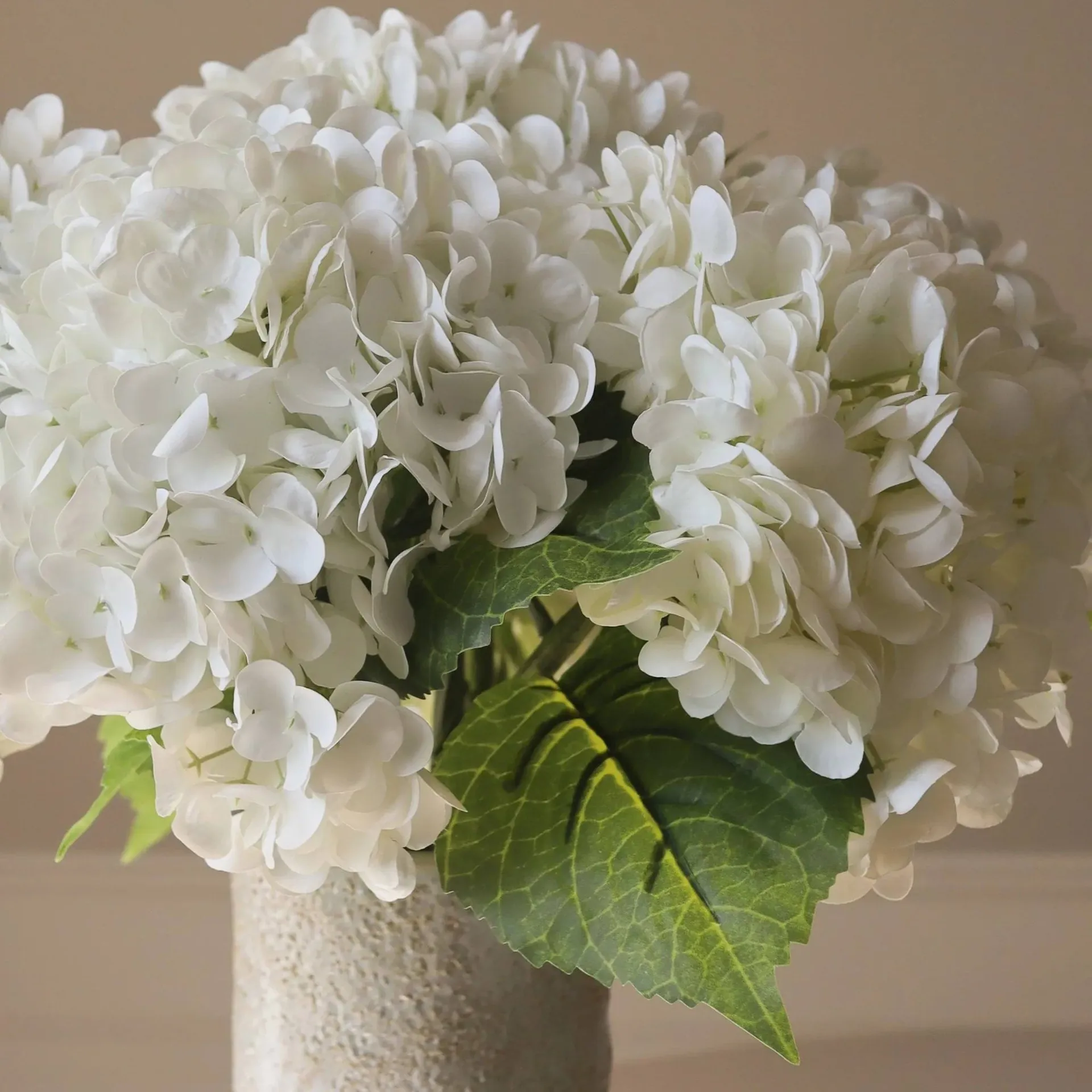 Hortensia τεχνητό μπουκέτο, Λευκό, 7 τεμάχια Botané