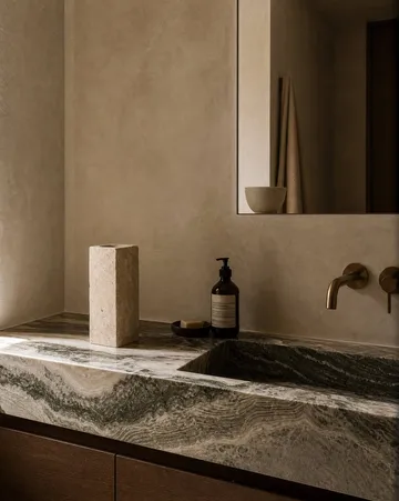 Limestone Edge βάζο από μάρμαρο - Medium, 30 εκ. - Botané