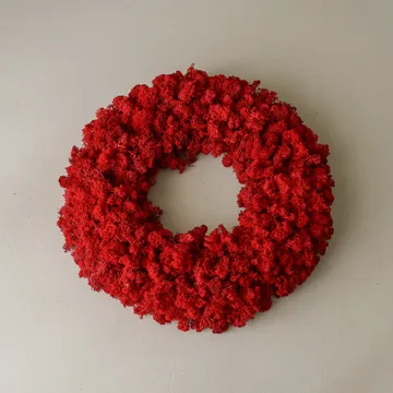 Moss Wreath στεφάνι με βρύα - Red, Ø40 εκ. - Botané