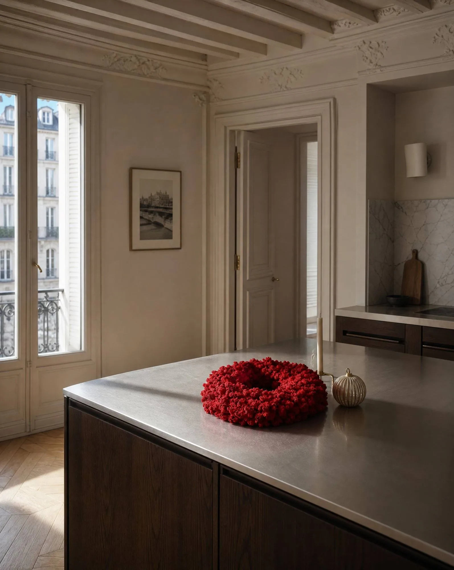 Moss Wreath στεφάνι με βρύα, Red, Ø40 εκ. Botané