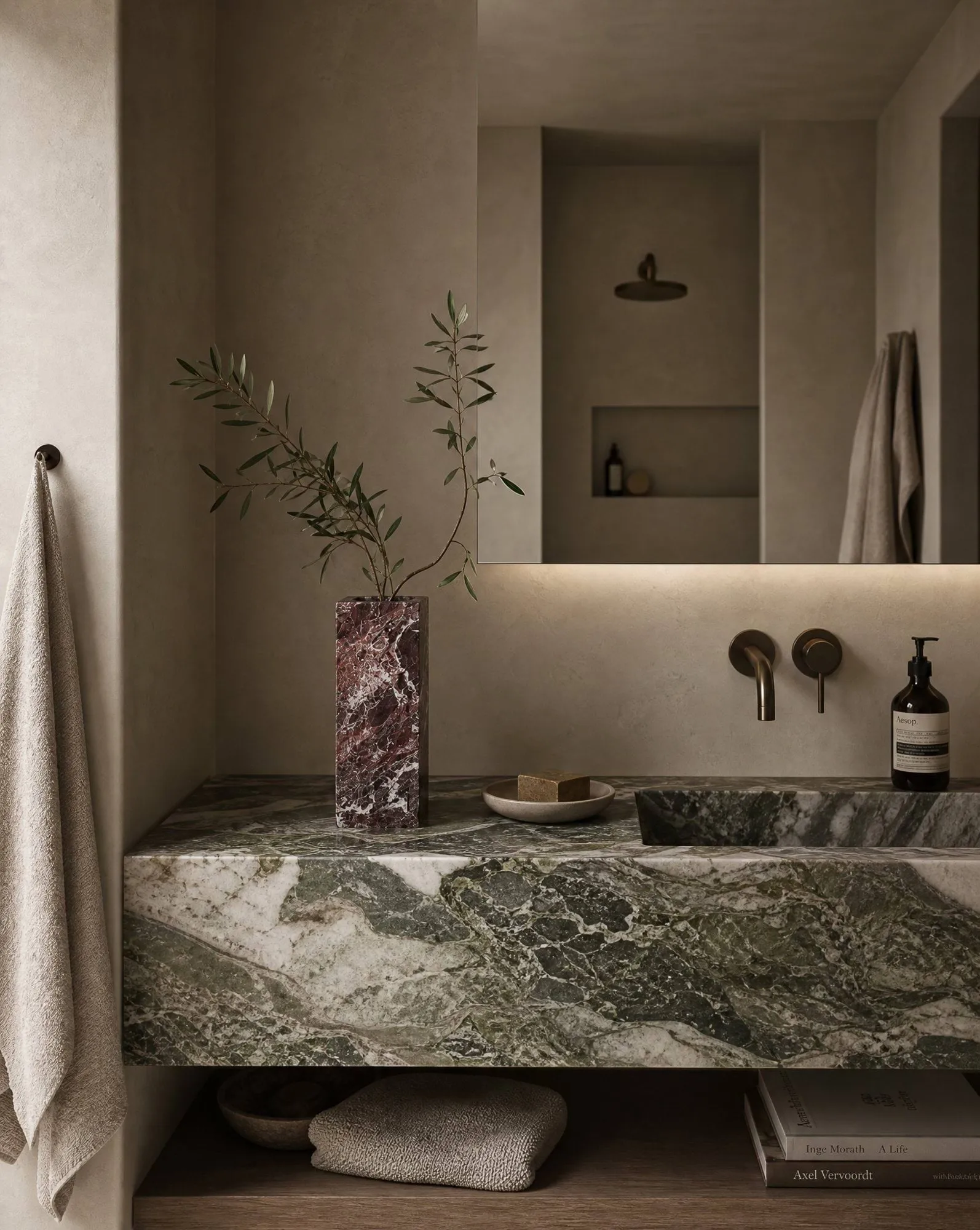 Rosso Levanto Edge μαρμάρινο βάζο, Medium, 30 εκ. Botané