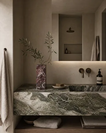 Rosso Levanto Edge μαρμάρινο βάζο - Medium, 30 εκ. - Botané