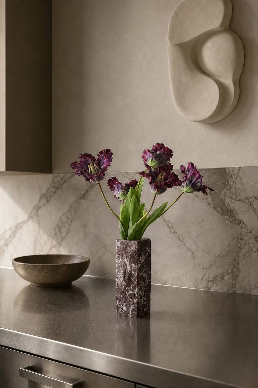 Rosso Levanto Edge μαρμάρινο βάζο, Small, 25 εκ. Botané