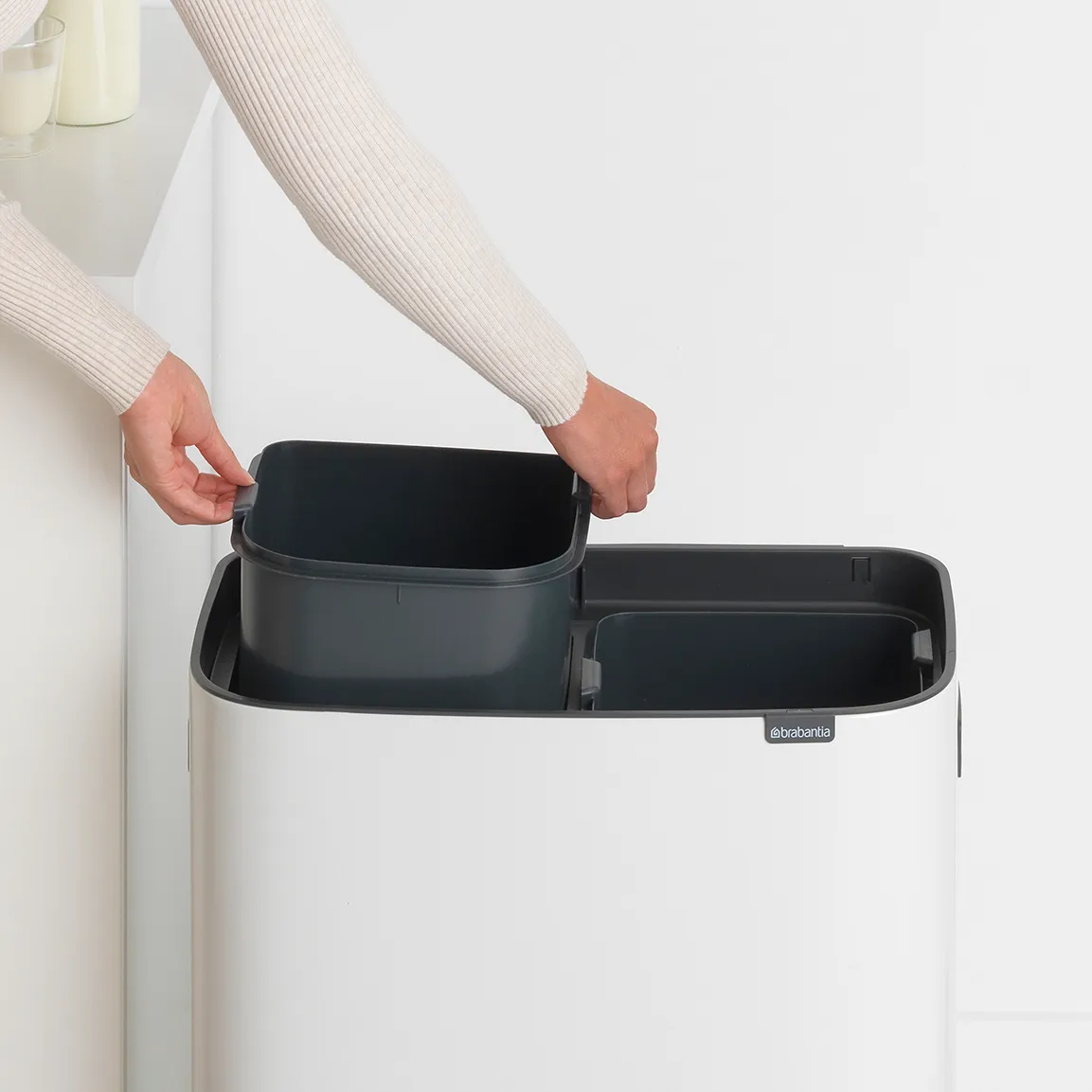 Κάδος Bo touch 2x30 L, Λευκό Brabantia