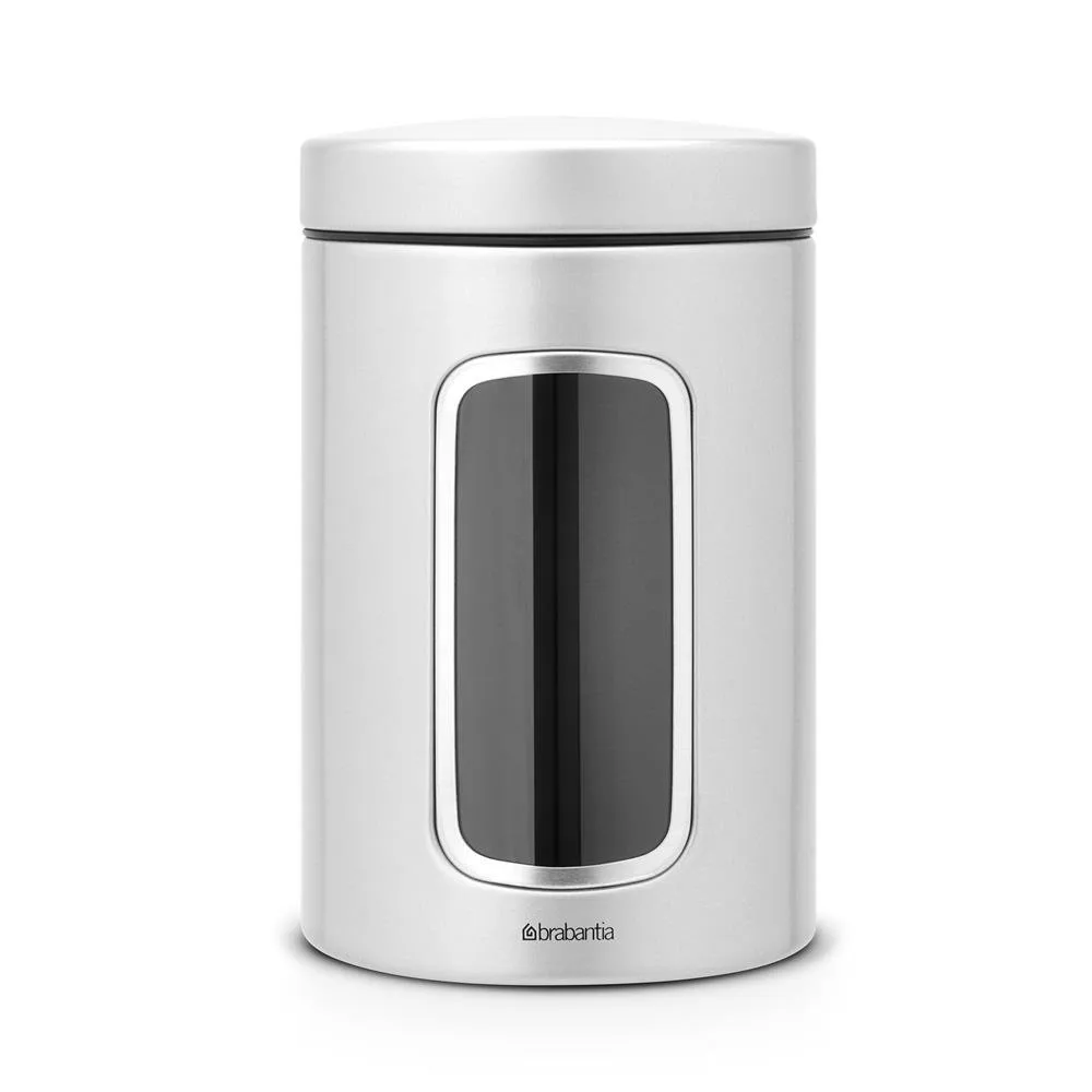 Brabantia βάζο αποθήκευσης με παράθυρο 1.4 liter, μεταλλικό γκρι Brabantia