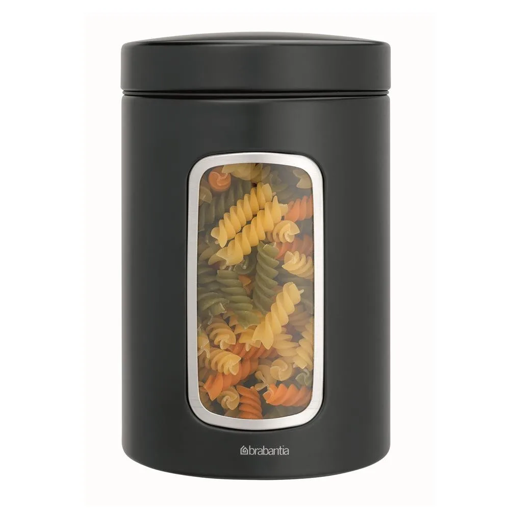Brabantia βάζο αποθήκευσης με παράθυρο 1.4 liter, ματ μαύρο Brabantia
