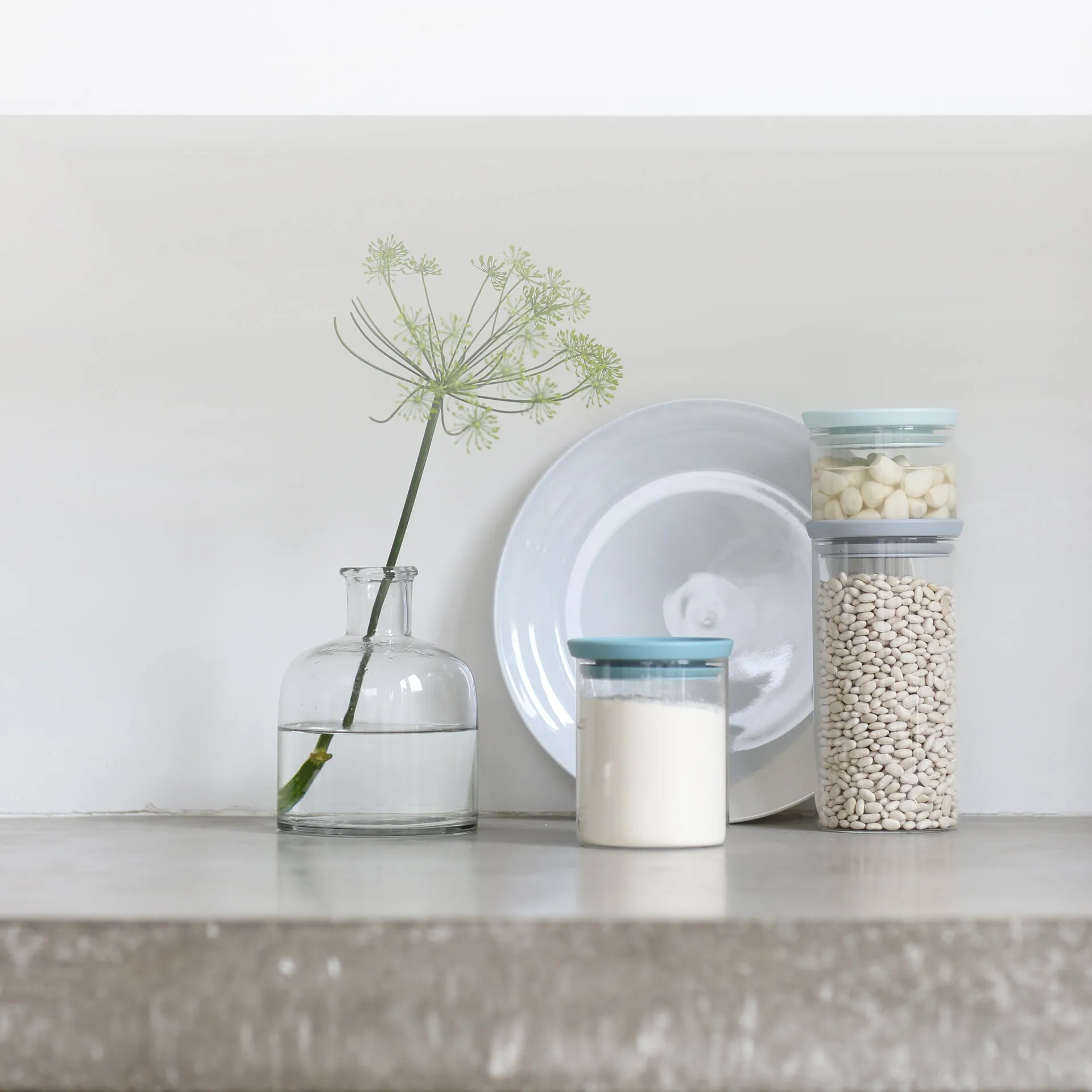 Brabantia γυάλινο βάζο Συσκευασία 3 τεμαχίων, γκρι-μπλε Brabantia
