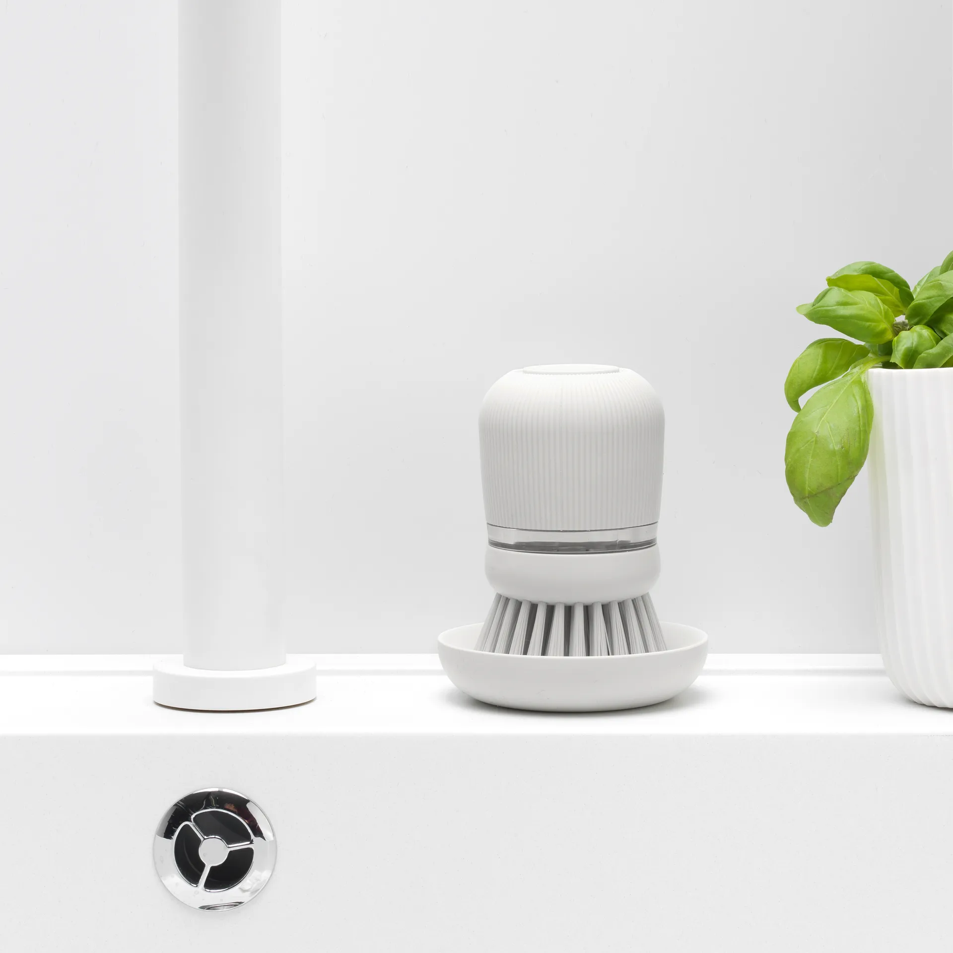 Brabantia σαπουνοθήκη πιάτων και βούρτσα πιάτων, ανοιχτό γκρι Brabantia