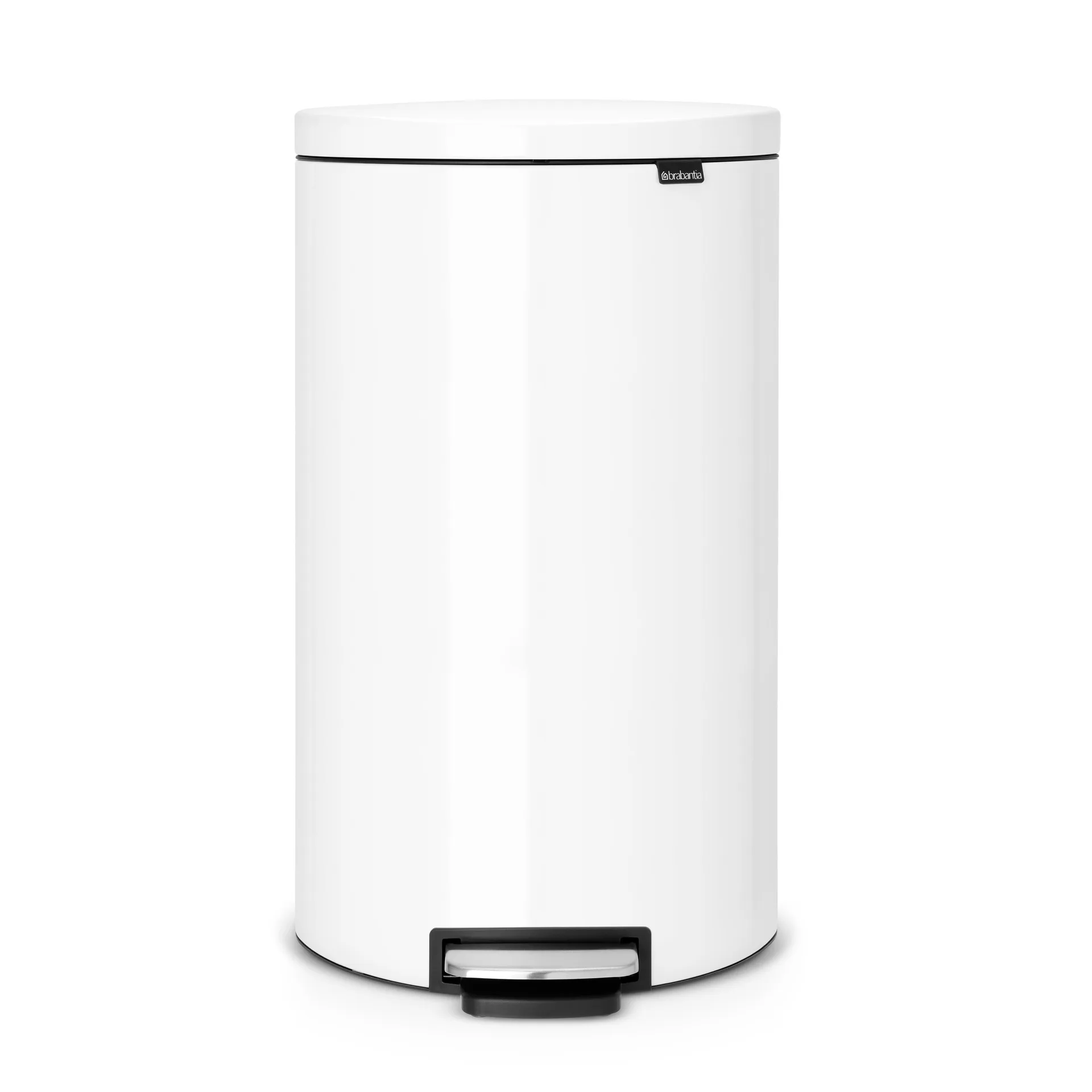 FlatBack+ κάδος με πεντάλ αθόρυβος 30 l, λευκό Brabantia