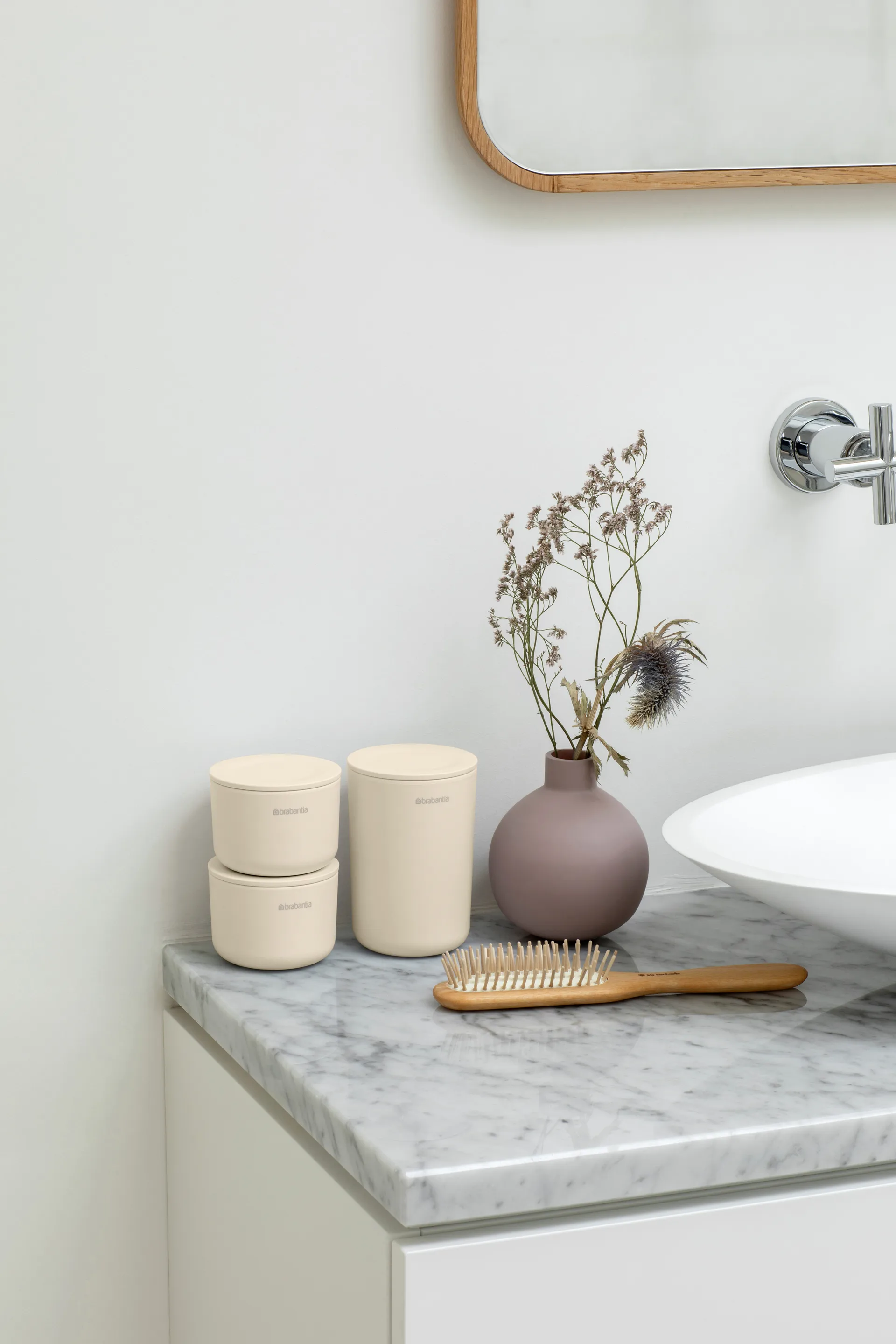 ReNew βάζο αποθήκευσης σετ 3 τεμαχίων, Απαλό Μπεζ Brabantia