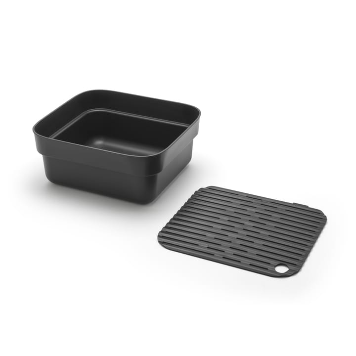 Sinkside δοχείο πιάτων με δίσκο για στέγνωμα 34x37 cm, Σκούρο γκρι Brabantia