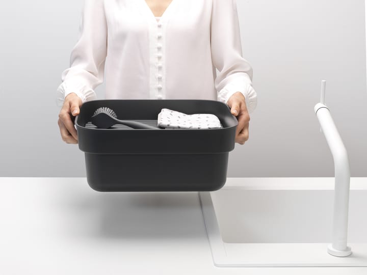 Sinkside δοχείο πιάτων με δίσκο για στέγνωμα 34x37 cm, Σκούρο γκρι Brabantia
