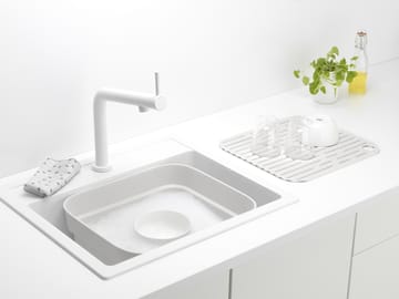 Sinkside δοχείο πιάτων με δίσκο για στέγνωμα 34x37 cm - Ανοιχτό γκρι - Brabantia