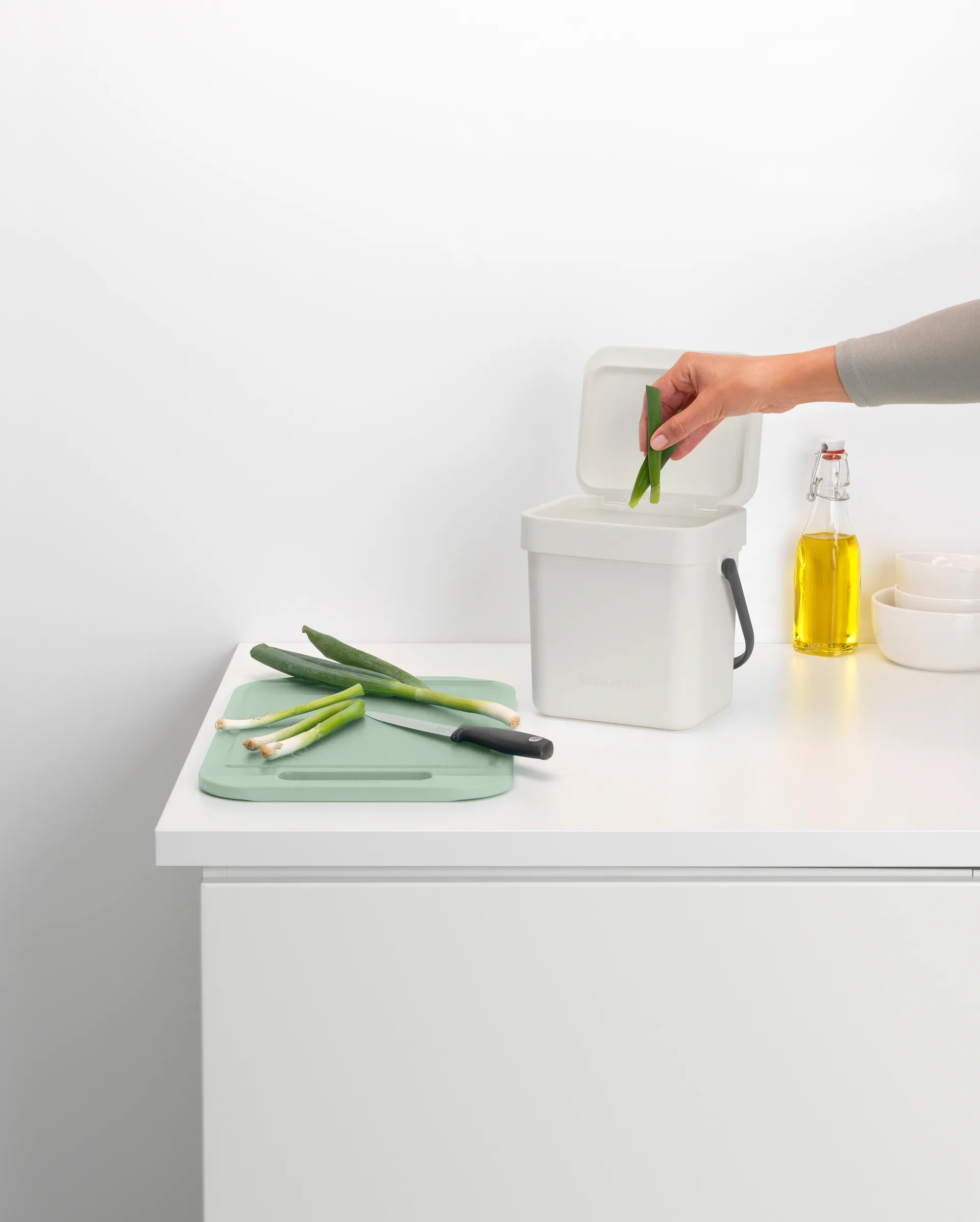 Sort & Go κάδος απορριμμάτων 3 L, Ανοιχτό γκρι Brabantia