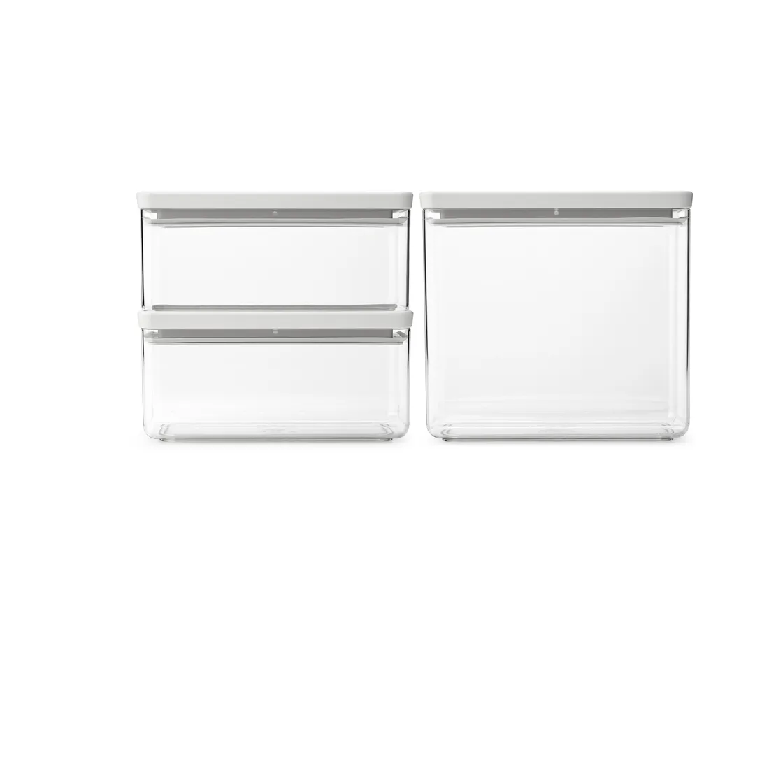 TASTY+ δοχείο στοίβαγμα 3 τεμάχια 2x1,5 L+3,5 L, Ανοιχτό γκρι Brabantia