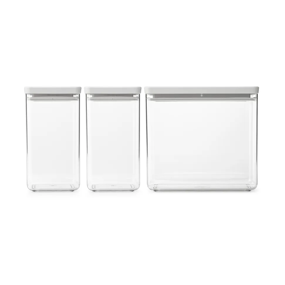 TASTY+ στοιβαζόμενο δοχείο 3 τμχ 2x1,6 L+3,5L, Ανοιχτό γκρι Brabantia