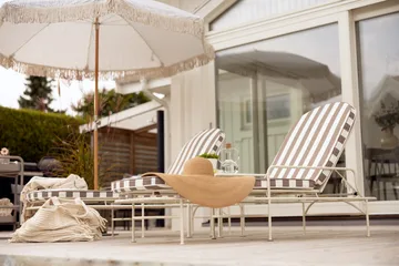 Arts ξαπλώστρα 196x96 εκ. - Soft White-beige stripes - Brafab