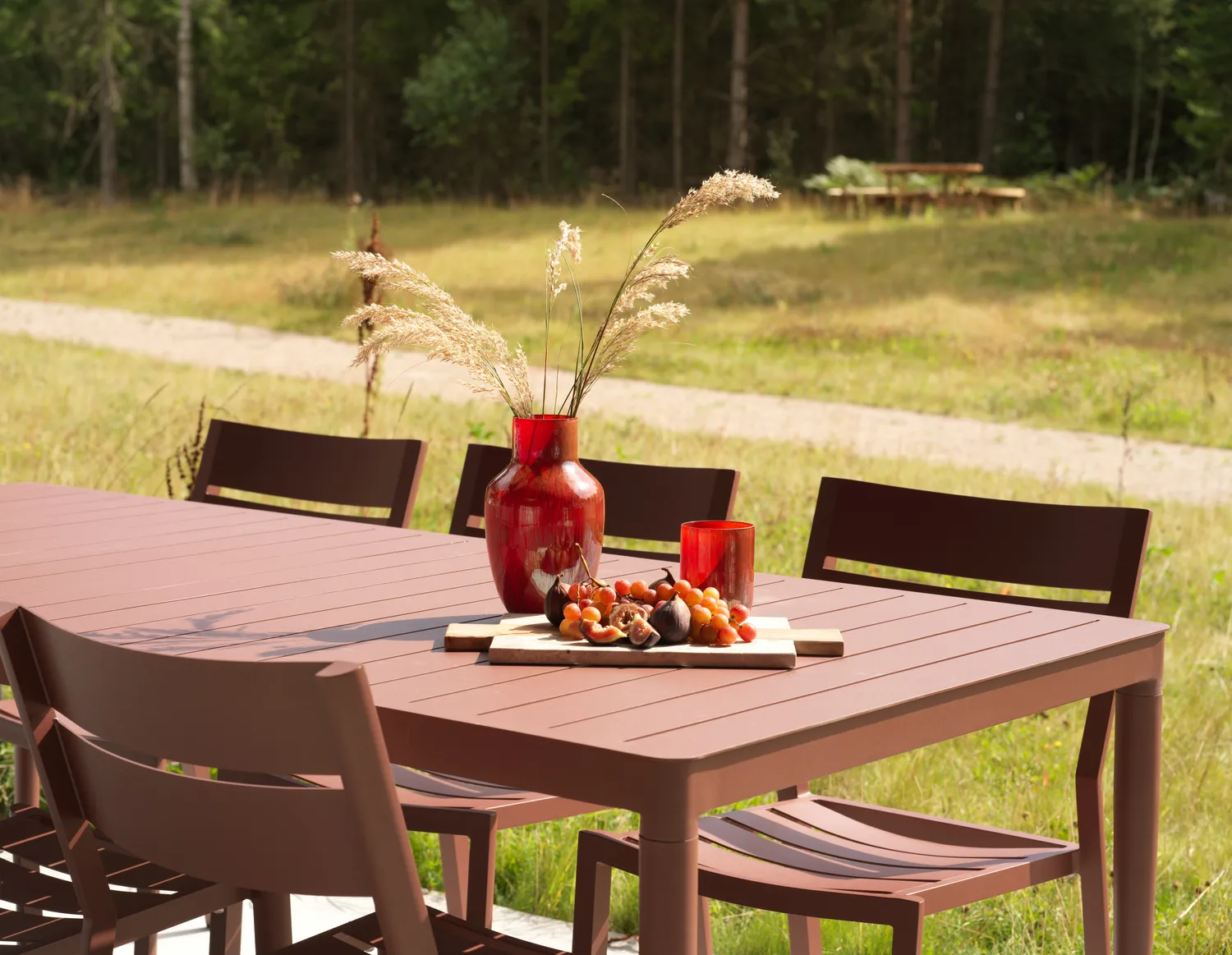 Bigby τραπεζαρία, Zin Red, 195x90 cm Brafab