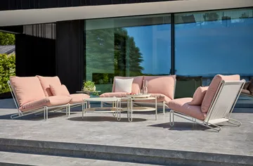 Blixt πολυθρόνα lounge - Pearl white-teddy orange - Brafab