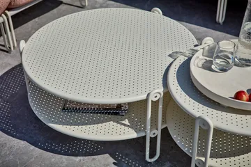 Blixt τραπεζάκι σαλονιού - Pearl white, Ø65 cm - Brafab