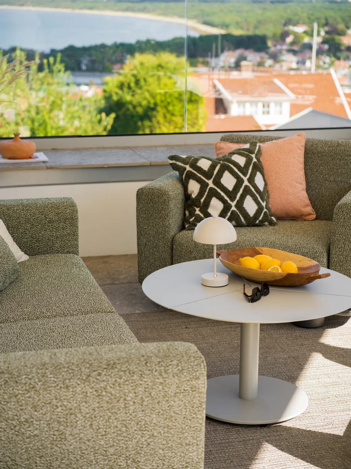 Bolster καναπές, Aνθρακί-teddy verde, 2,5-θέσιο Brafab