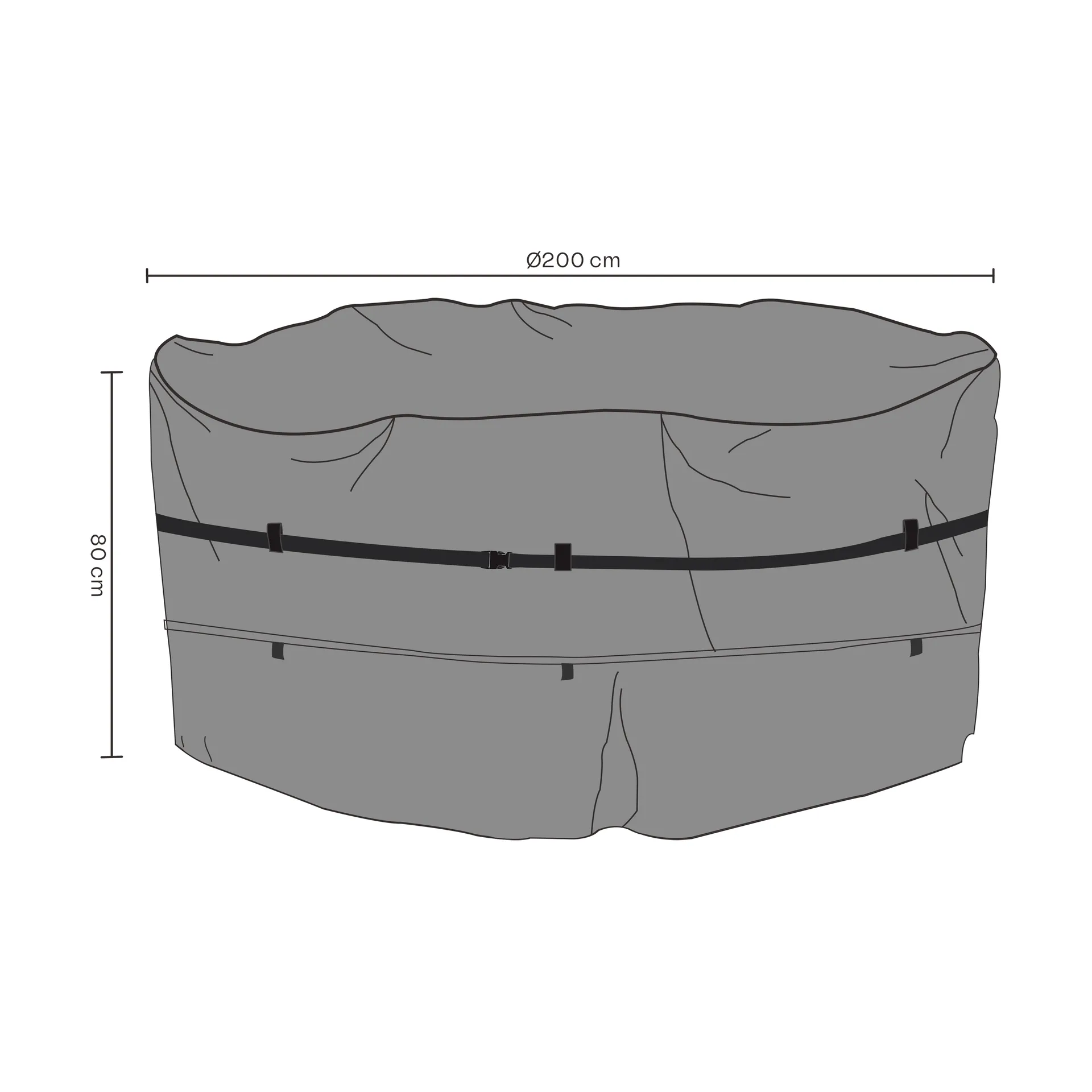 Brafab προστατευτικό κάλυμμα για Σετ τραπεζαρίας, Μάυρο 200x80 cm Brafab