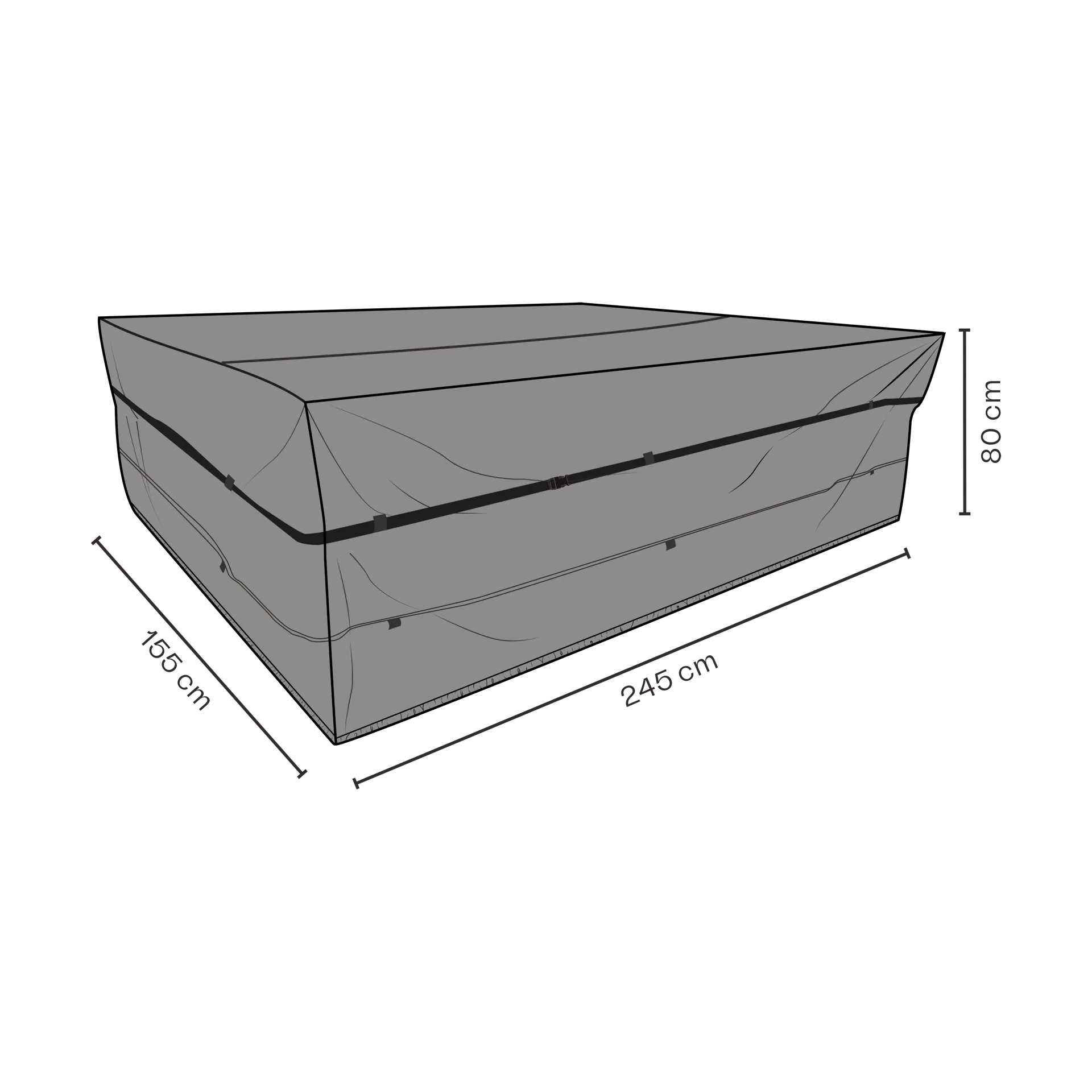 Brafab προστατευτικό κάλυμμα για Σετ τραπεζαρίας, Μάυρο 245x155 cm Brafab