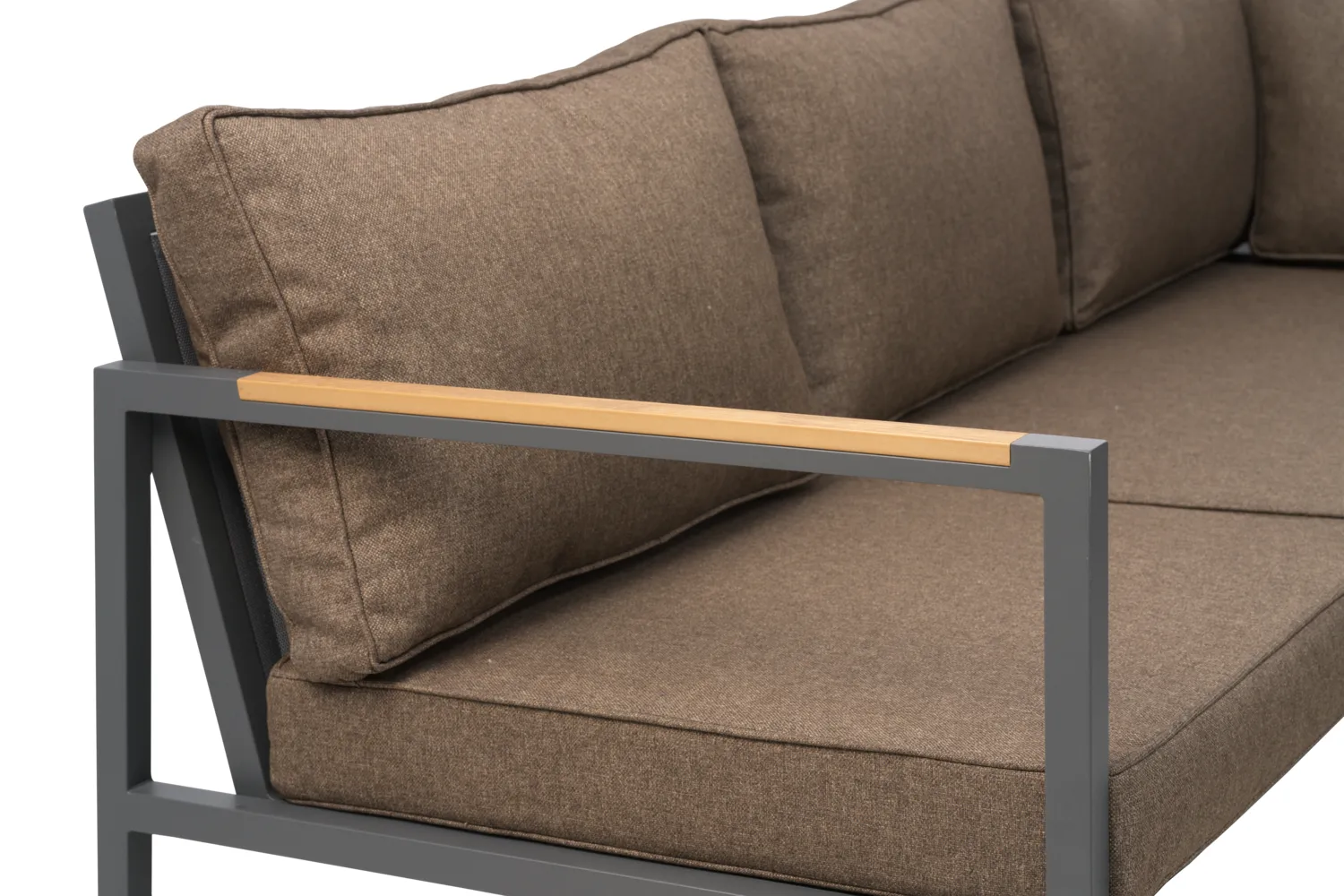 Σετ καναπέ Cap, Aνθρακί-καφέ, 6-θέσιο Brafab