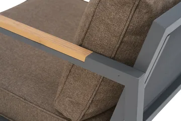 Σετ καναπέ Cap - Aνθρακί-καφέ, 6-θέσιο - Brafab