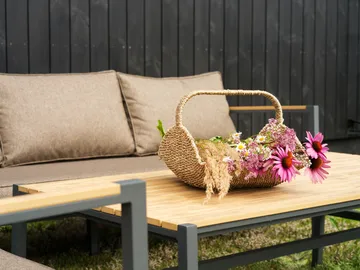 Σετ καναπέ Cap - Aνθρακί-καφέ, 6-θέσιο - Brafab