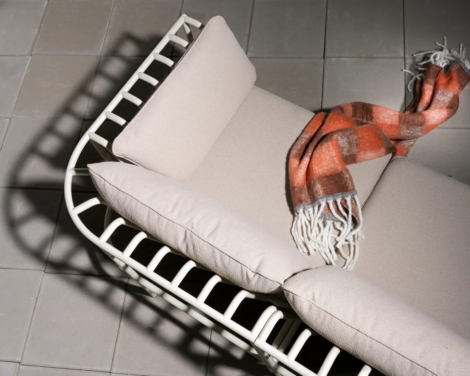 Collier μονάδα καναπέ, Pearl white-teddy beige, μεσαίο στοιχείο Brafab