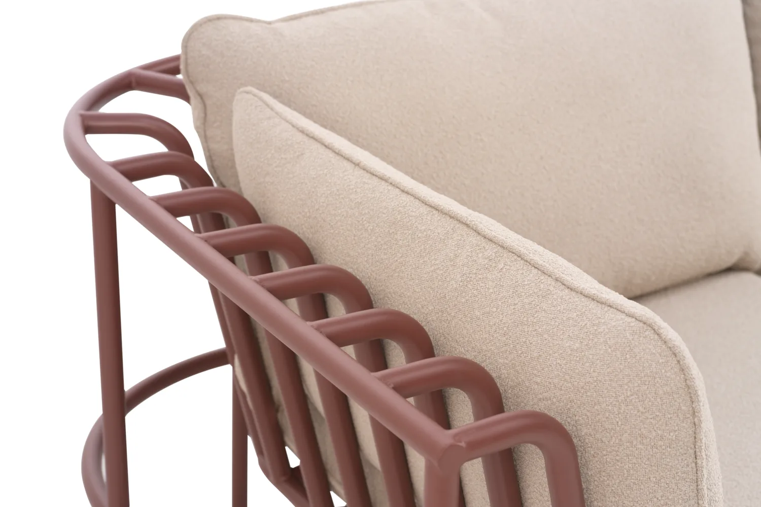 Collier πολυθρόνα, Zin red-teddy beige Brafab