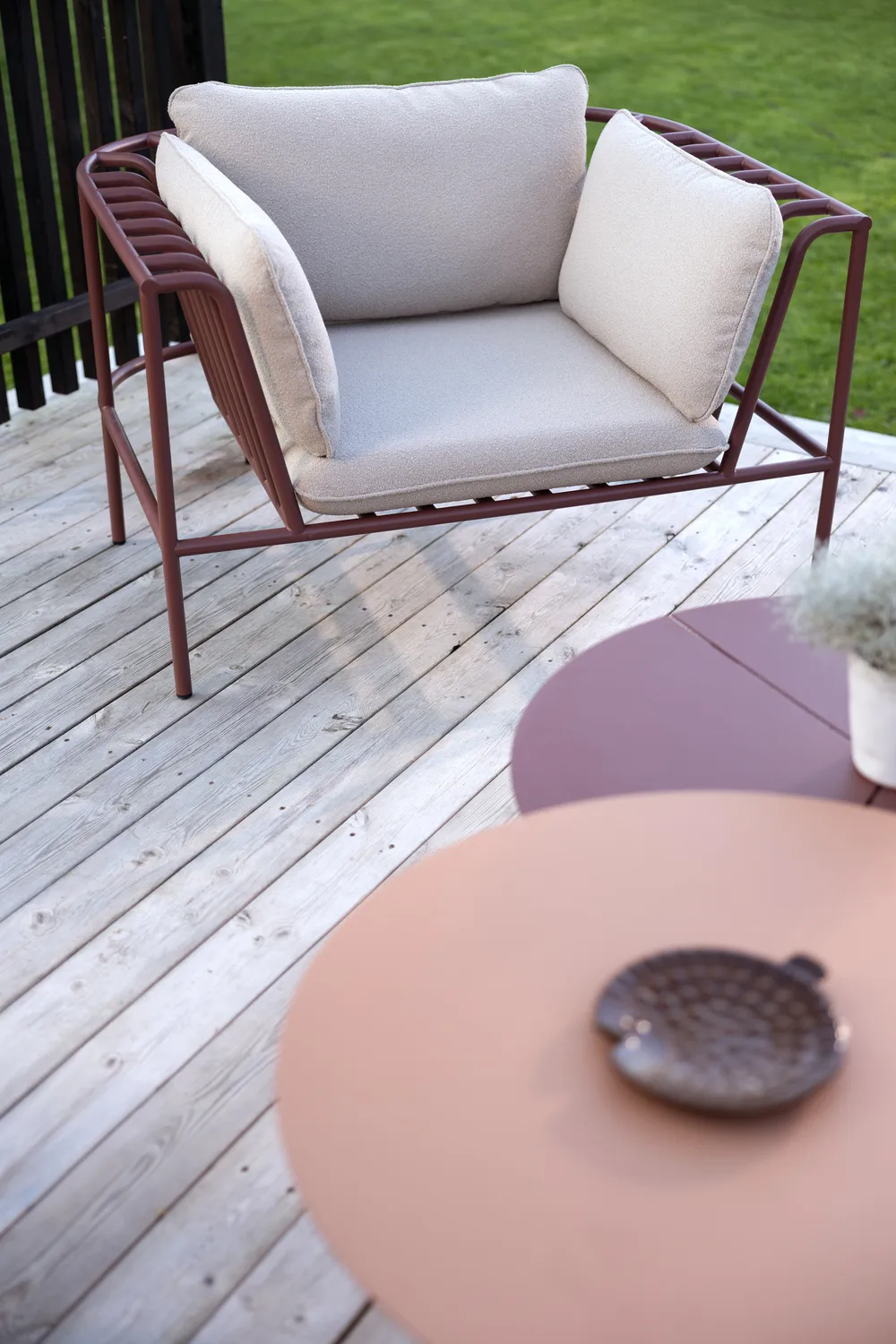 Collier πολυθρόνα, Zin red-teddy beige Brafab