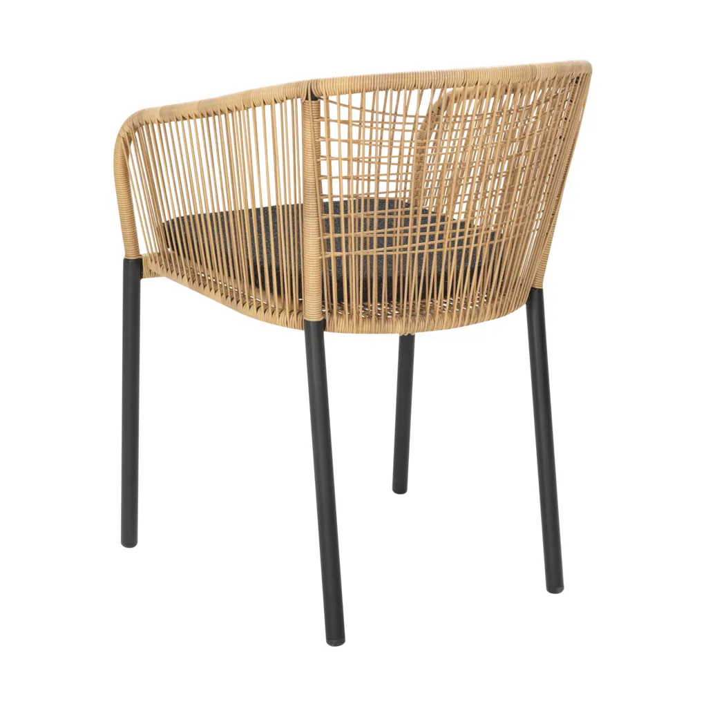 Delia καρέκλα με μπράτσα, Μαύρο-φυσικό Brafab