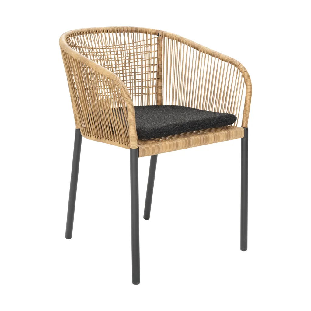 Delia καρέκλα με μπράτσα, Antracit-natur Brafab