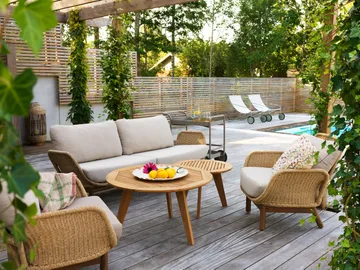 Lily πολυθρόνα - Twist straw-plush wheat - Brafab