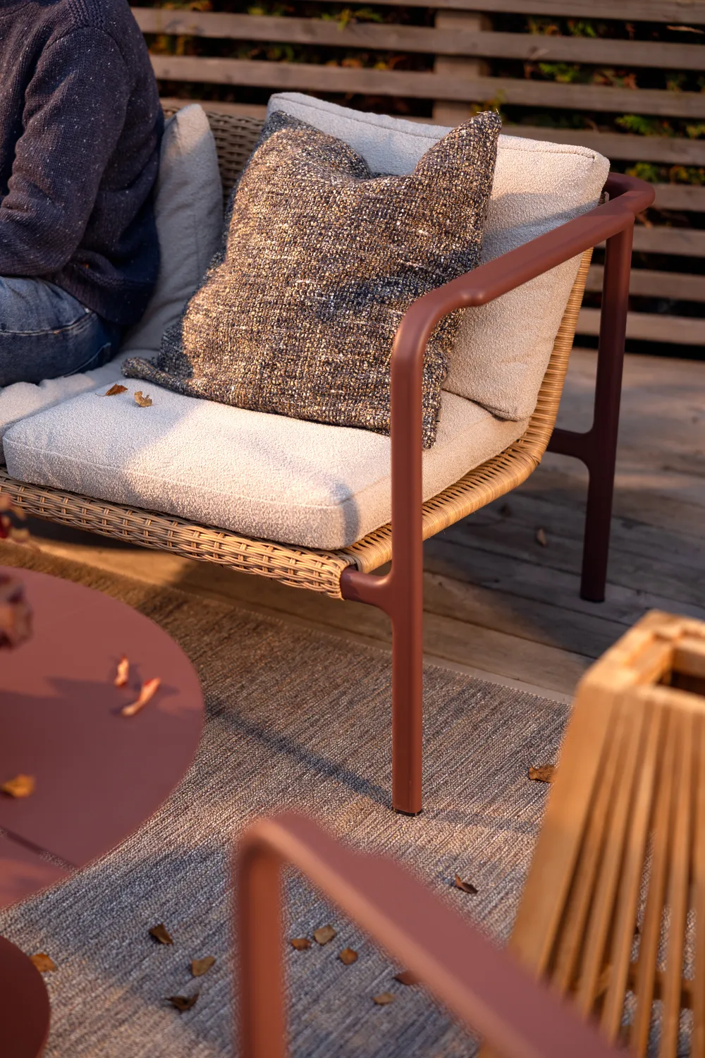 Motty καναπές, Zin red-teddy beige, 2-θέσεων Brafab