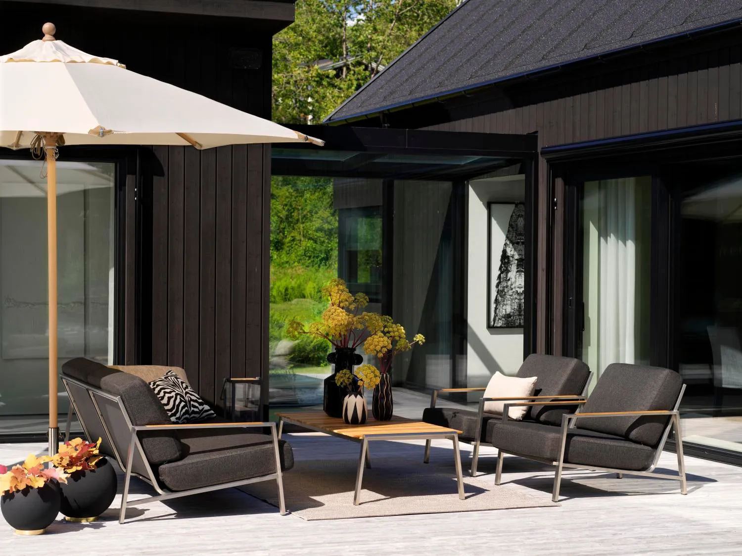 Πολυθρόνα Naos, Ανοξείδωτος χάλυβας-nearly black Brafab