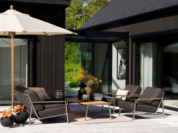 Πολυθρόνα Naos - Ανοξείδωτος χάλυβας-nearly black - Brafab