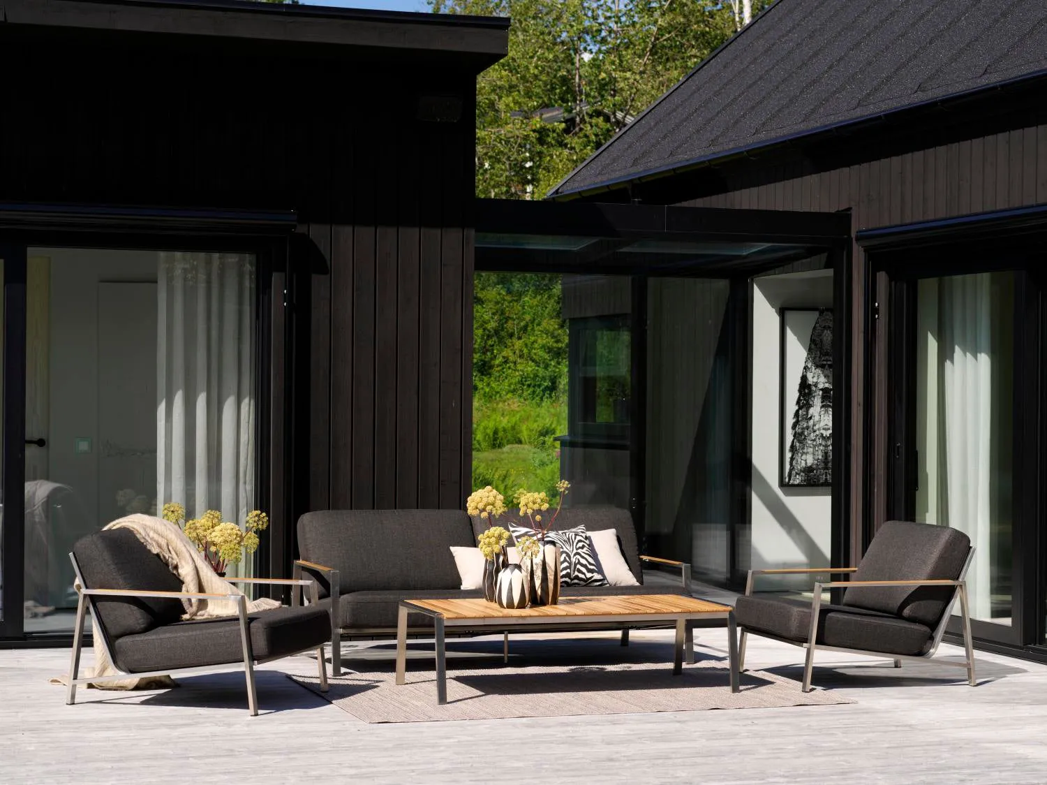 Πολυθρόνα Naos, Ανοξείδωτος χάλυβας-nearly black Brafab