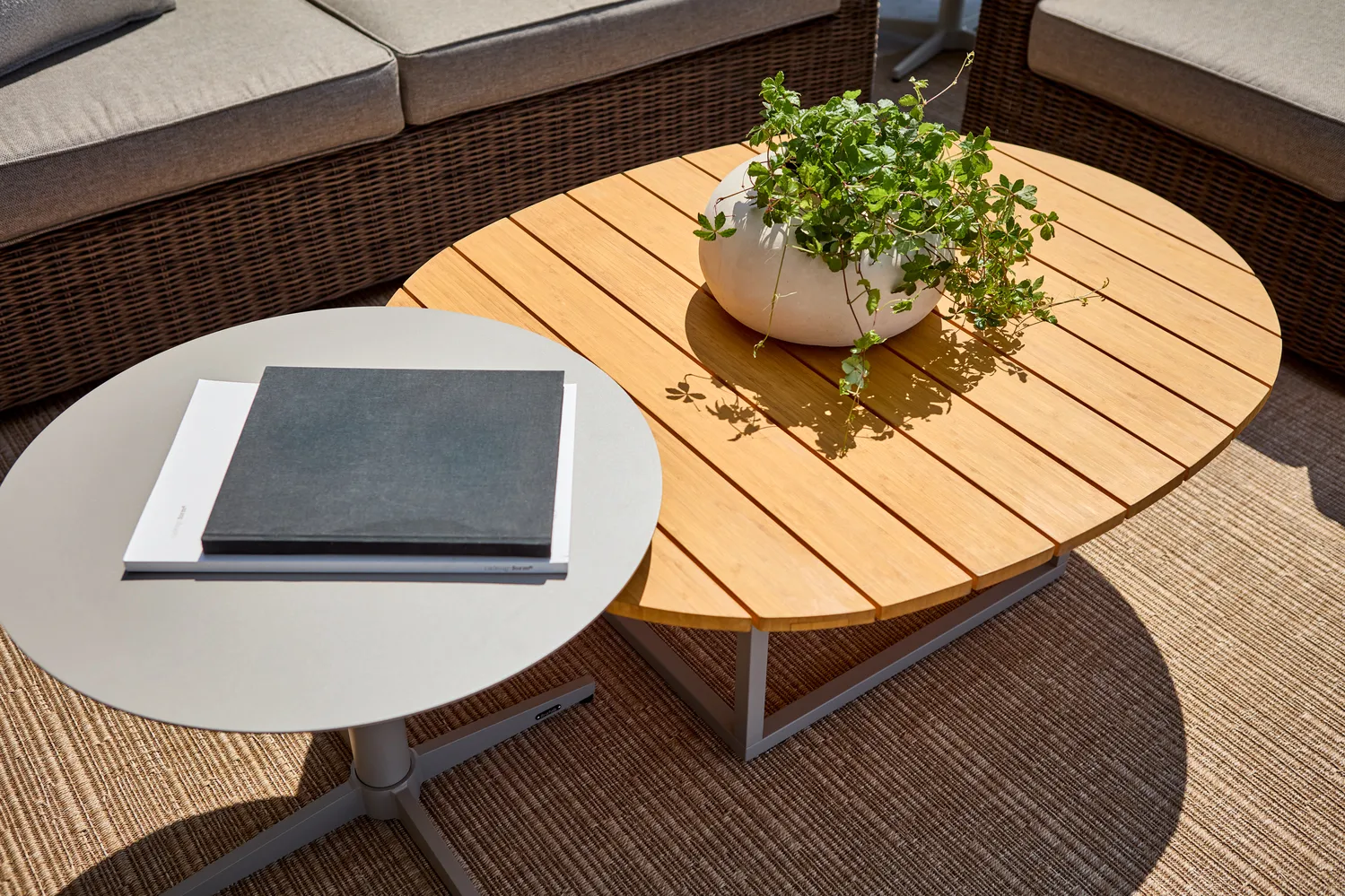 Olive τραπεζάκι σαλονιού, Khaki-μπαμπού, 110x80 εκ. Brafab