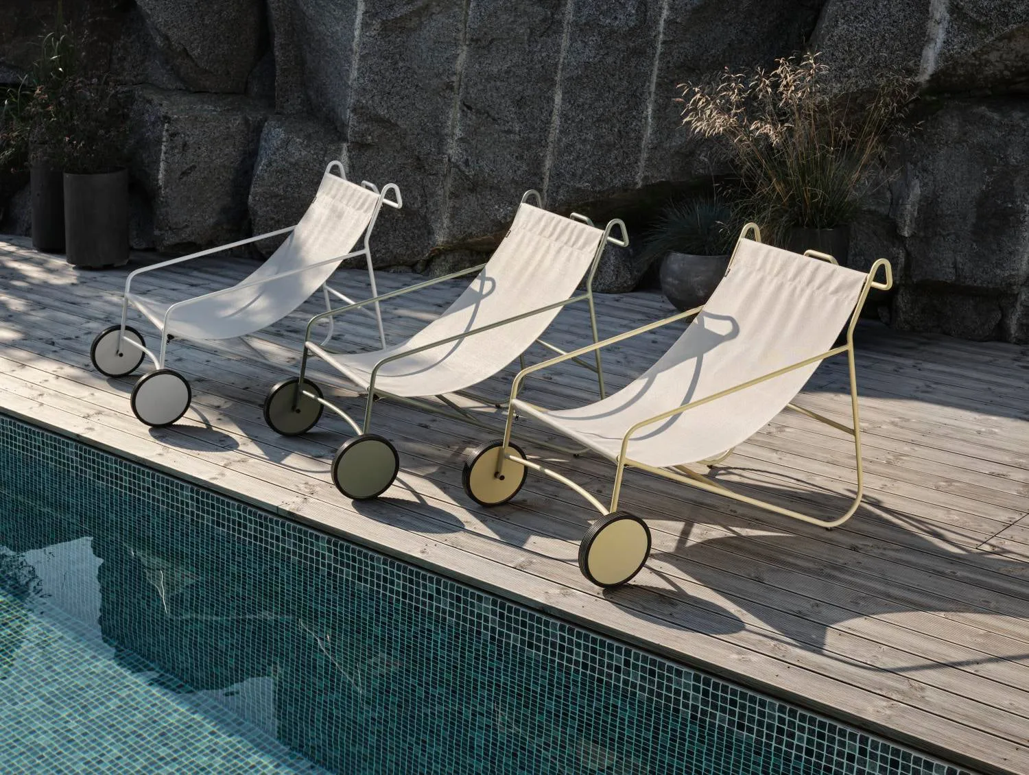 Poul Chair πολυθρόνα lounge, Dusty green-vit Brafab