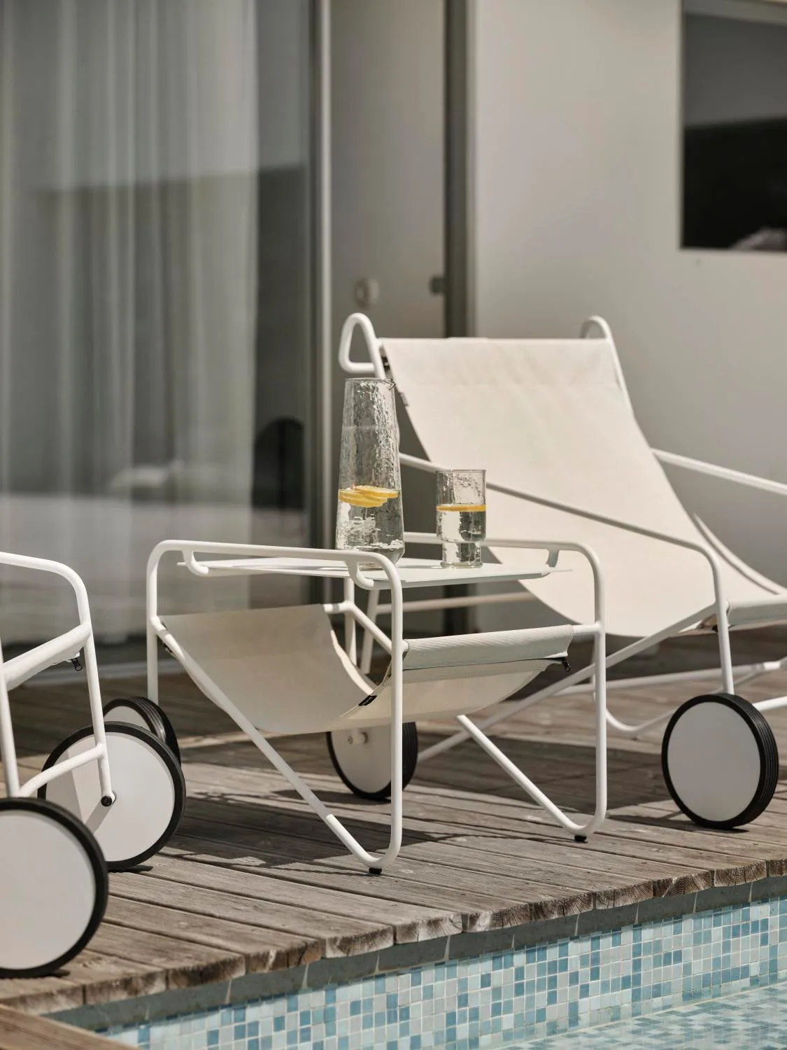 Poul Table πλαϊνό τραπέζι , White-off white, 72x44 cm Brafab