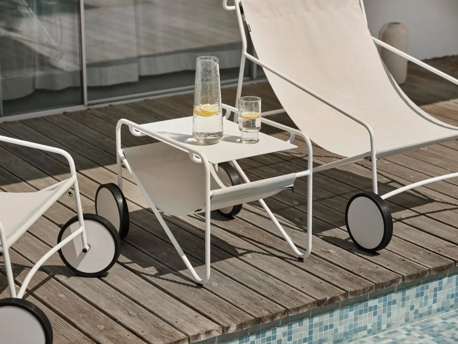 Poul Table πλαϊνό τραπέζι , White-off white, 72x44 cm Brafab