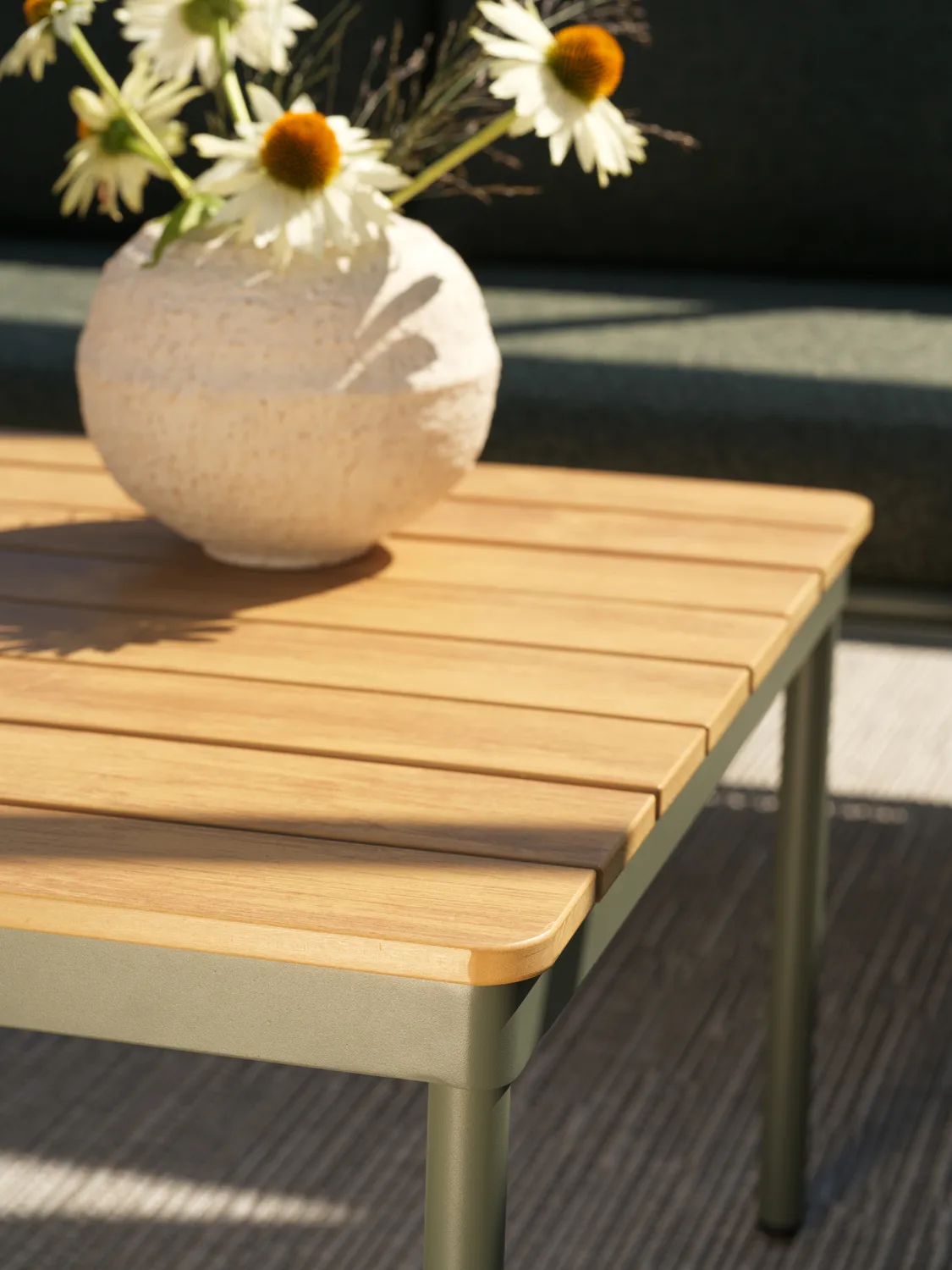 Reno τραπεζάκι σαλονιού, Nordic green-natural wood, 110x70 cm Brafab